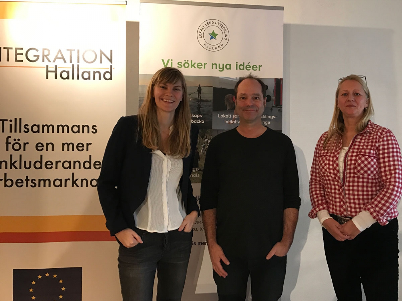 Die Sauerländer Delegation in Schweden: Hannah Kath, Christoph Hammerschmidt und Diana Kammender (Kommunales Integrationszentrum)